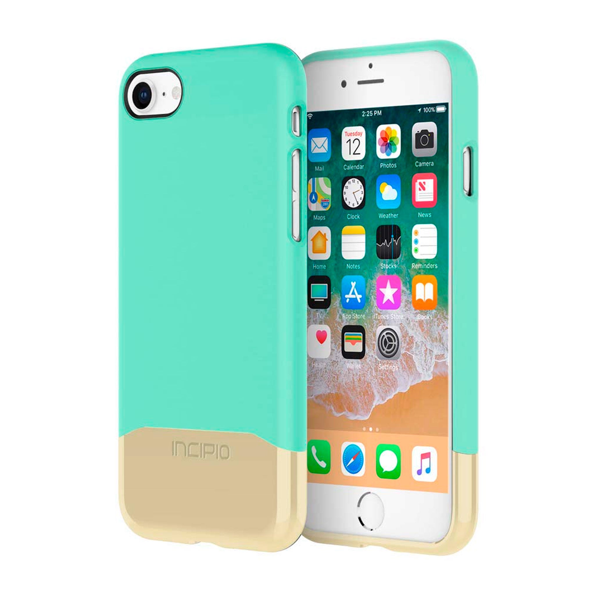 Incipio - Edge Chrome Case For Apple iPhone 8 / 7 - Teal And Gold
