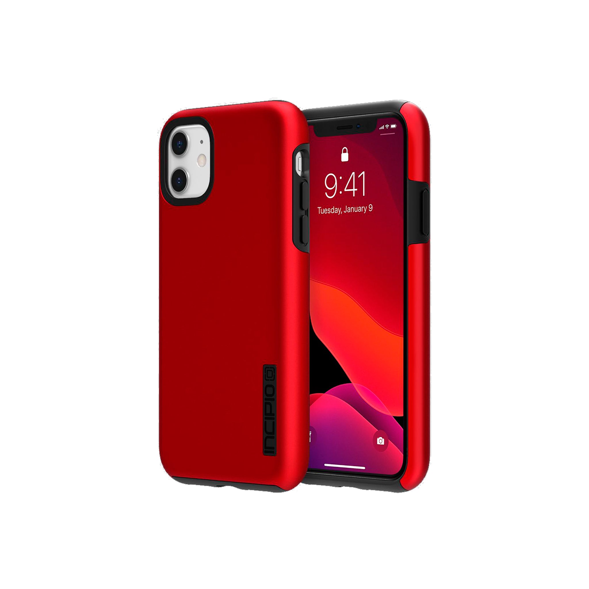 Incipio - DualPro Case For Apple iPhone 11 - Iridescent Red And Black