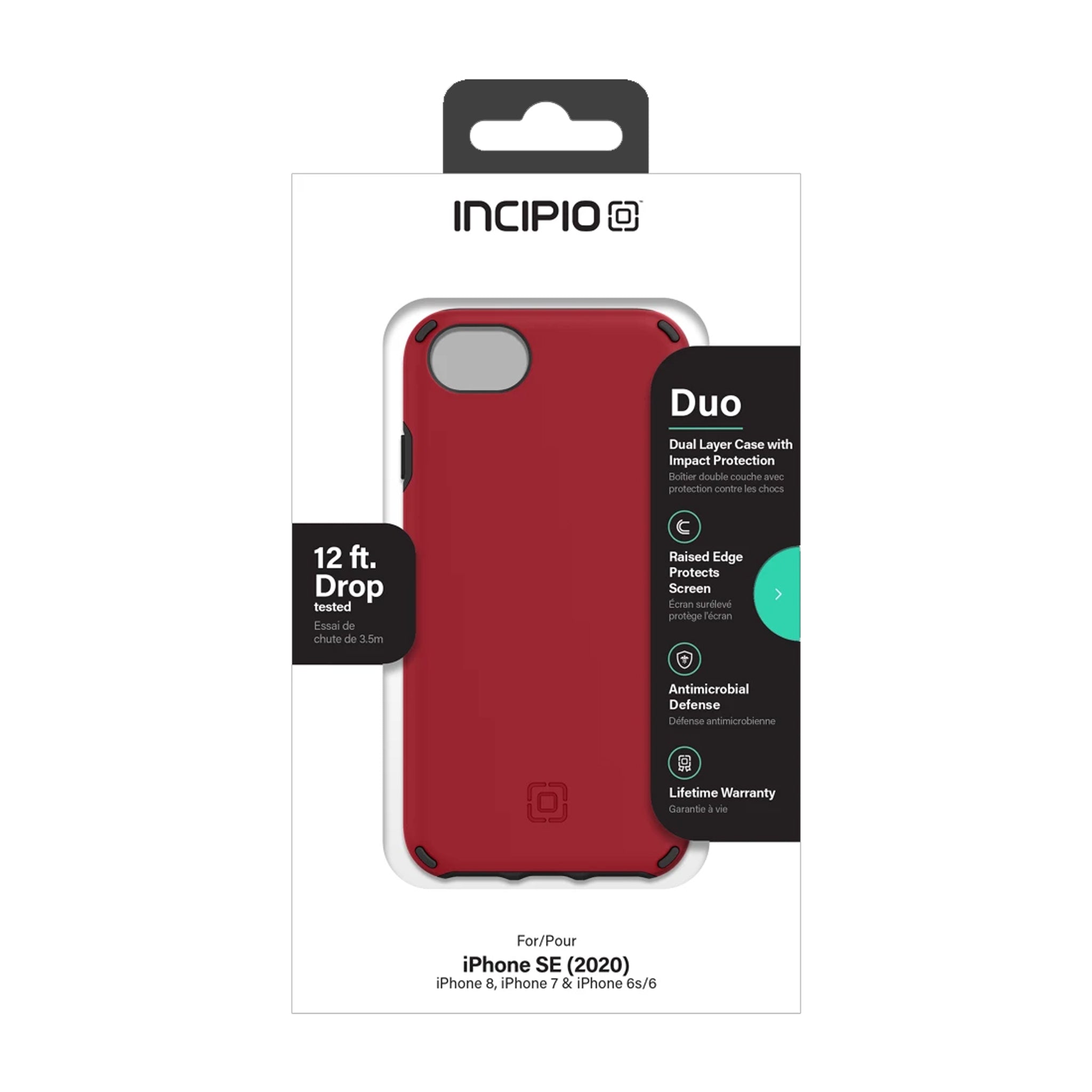 Incipio - Duo Case For Apple Iphone Se 2022 / Se / 8 / 7 / 6s / 6 - Salsa Red And Black