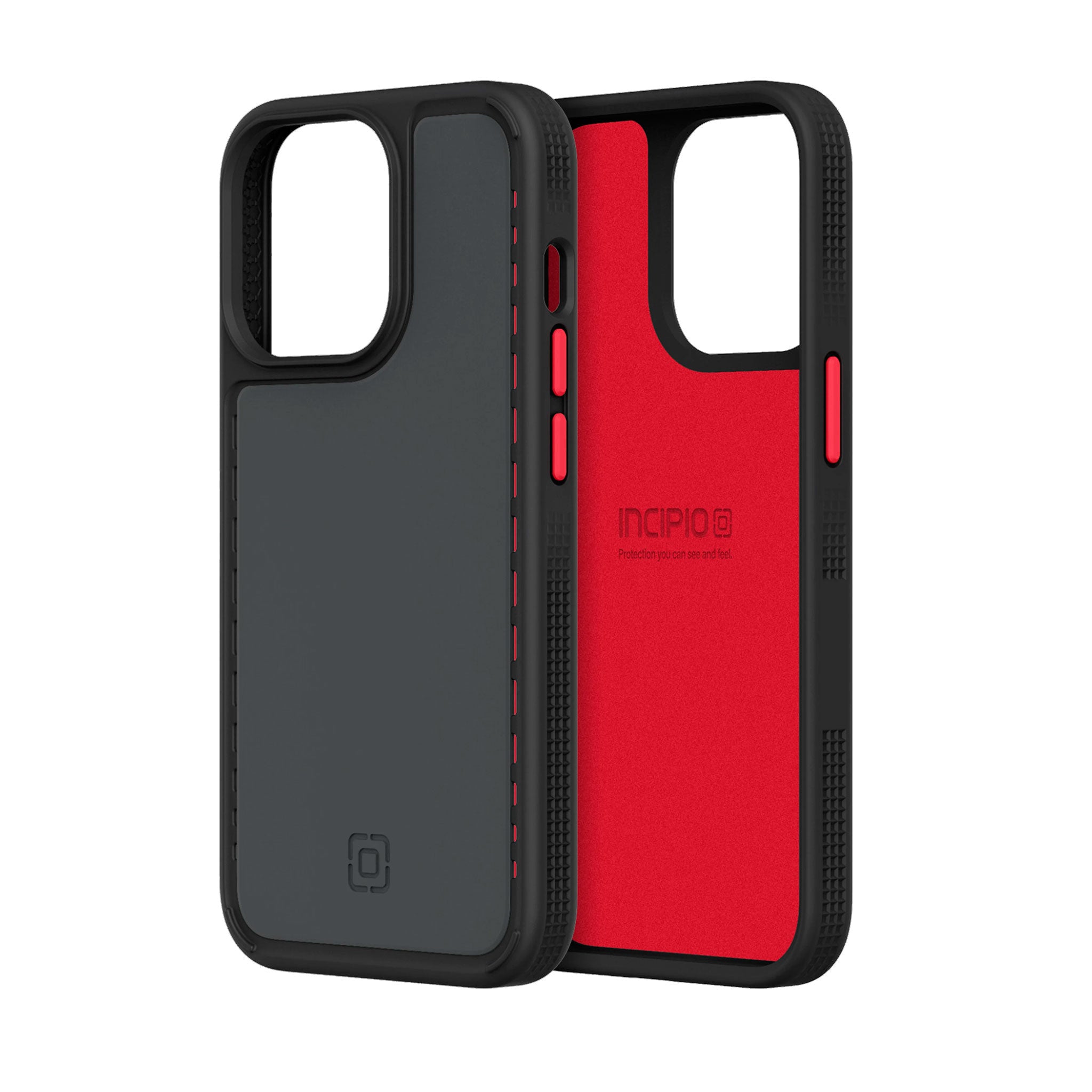 Incipio - Optum Case For Apple Iphone 13 Pro - Meteor Gray And Lava Red