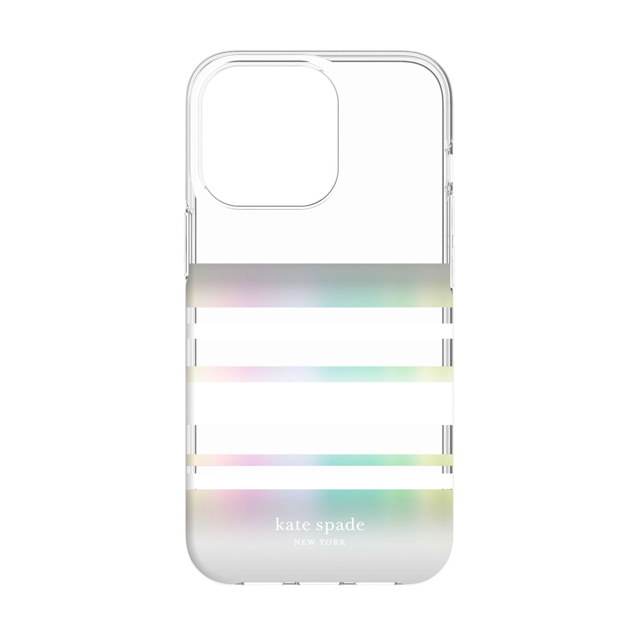 Kate Spade - Hardshell Case For Apple iPhone 13 Pro - Park Stripe White And Iridescent