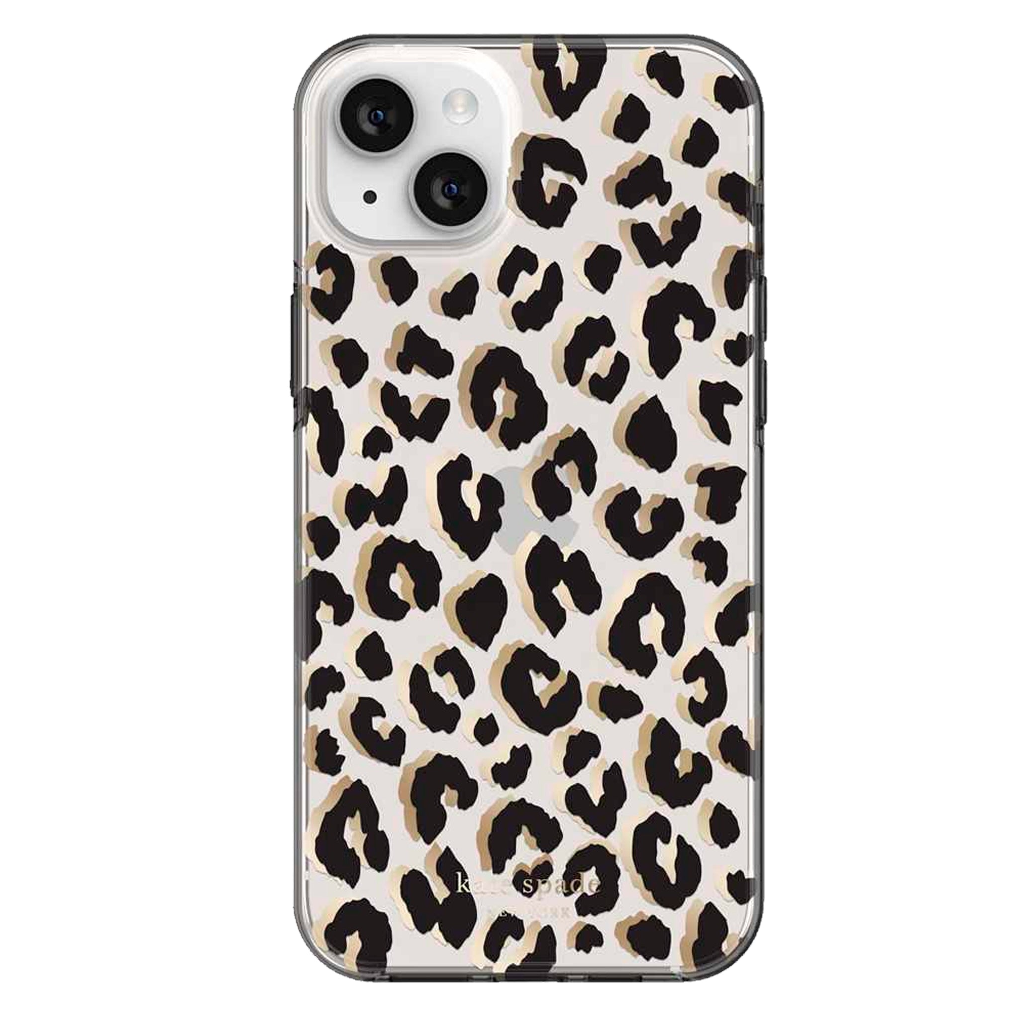 Kate Spade - New York Protective Hardshell Case For Apple Iphone 14 Plus - City Leopard Black