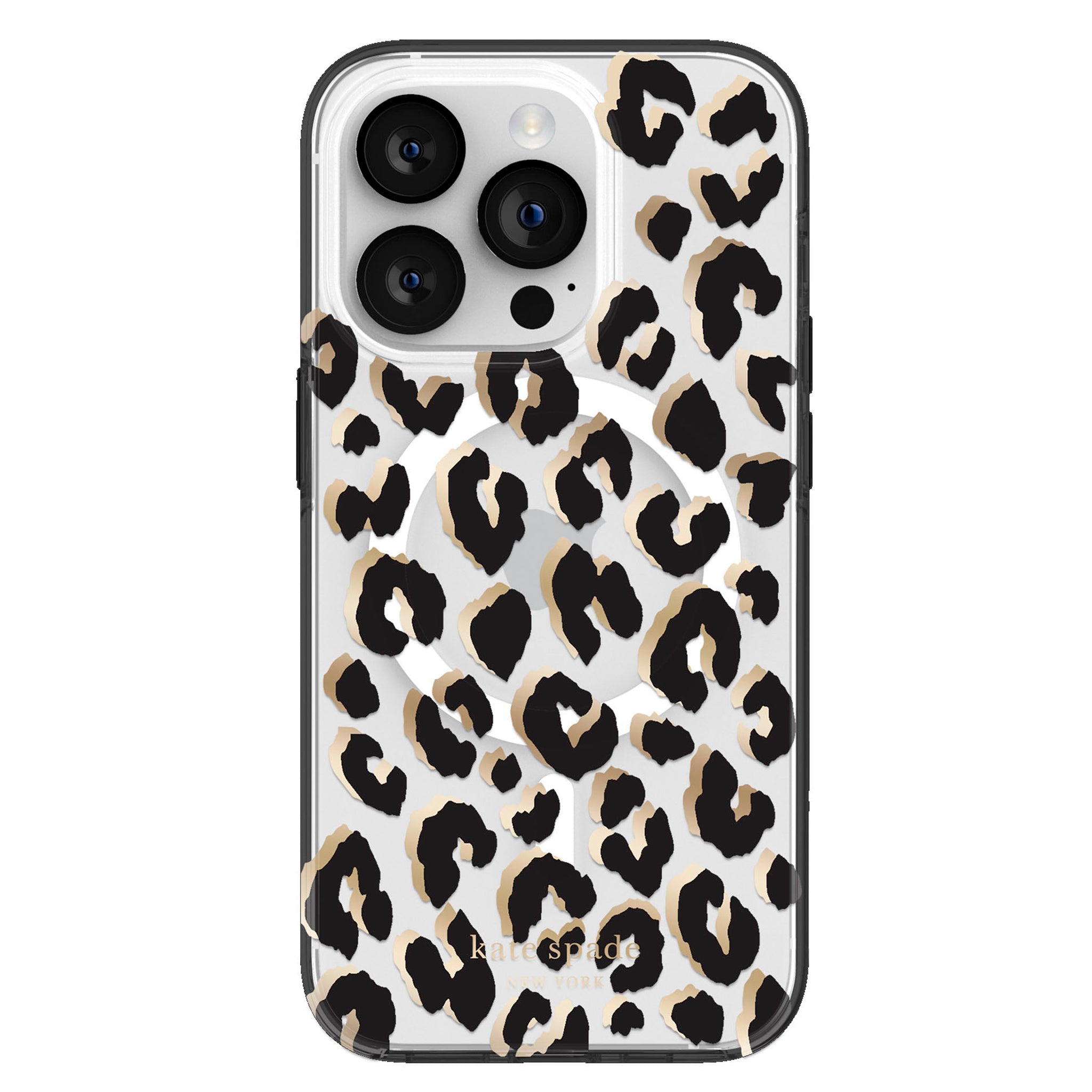 Kate Spade - New York Protective Hardshell Magsafe Case For Apple Iphone 14 Pro - City Leopard Black
