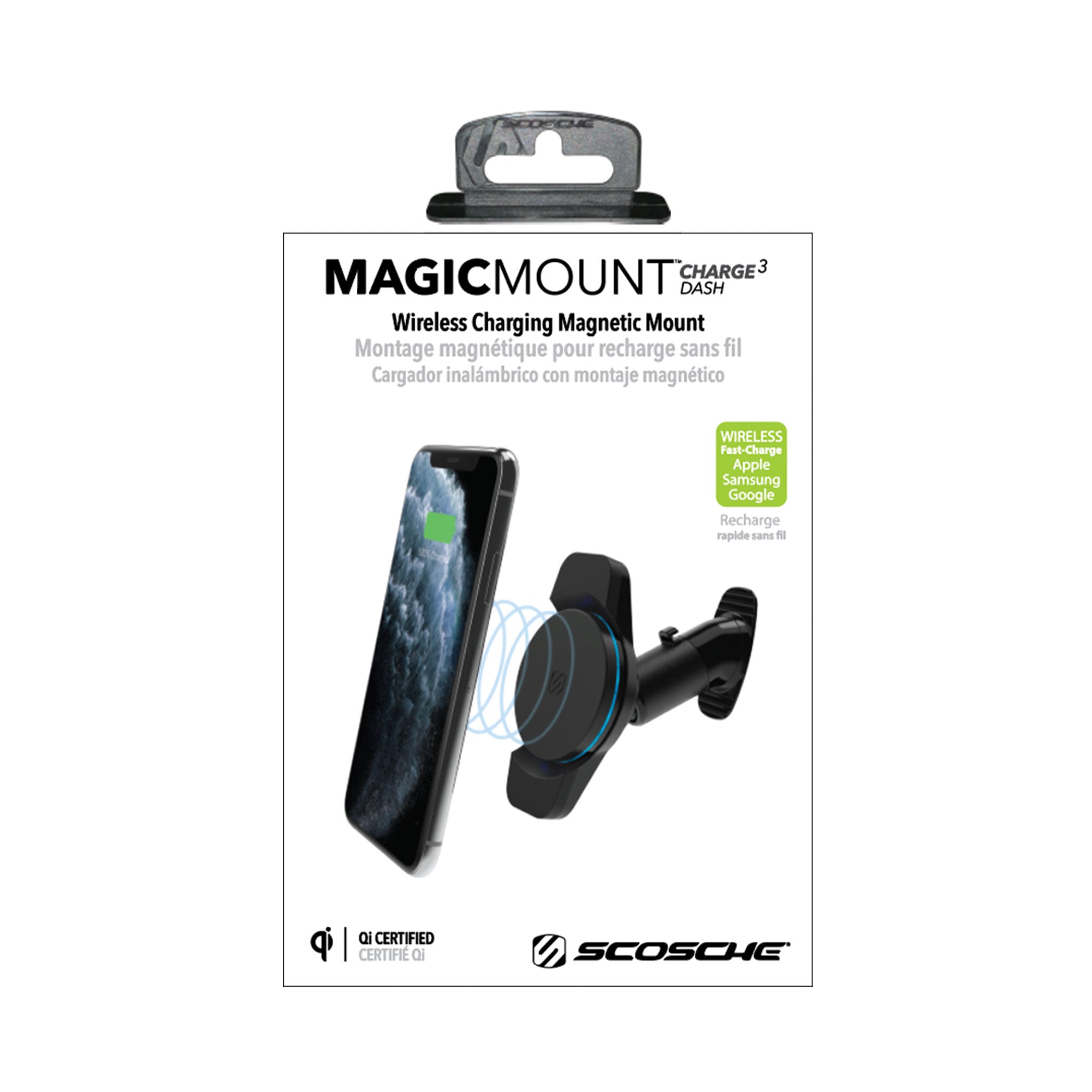 Scosche - Magicmount Charge3 Wireless Charging Dash Mount 10w - Black