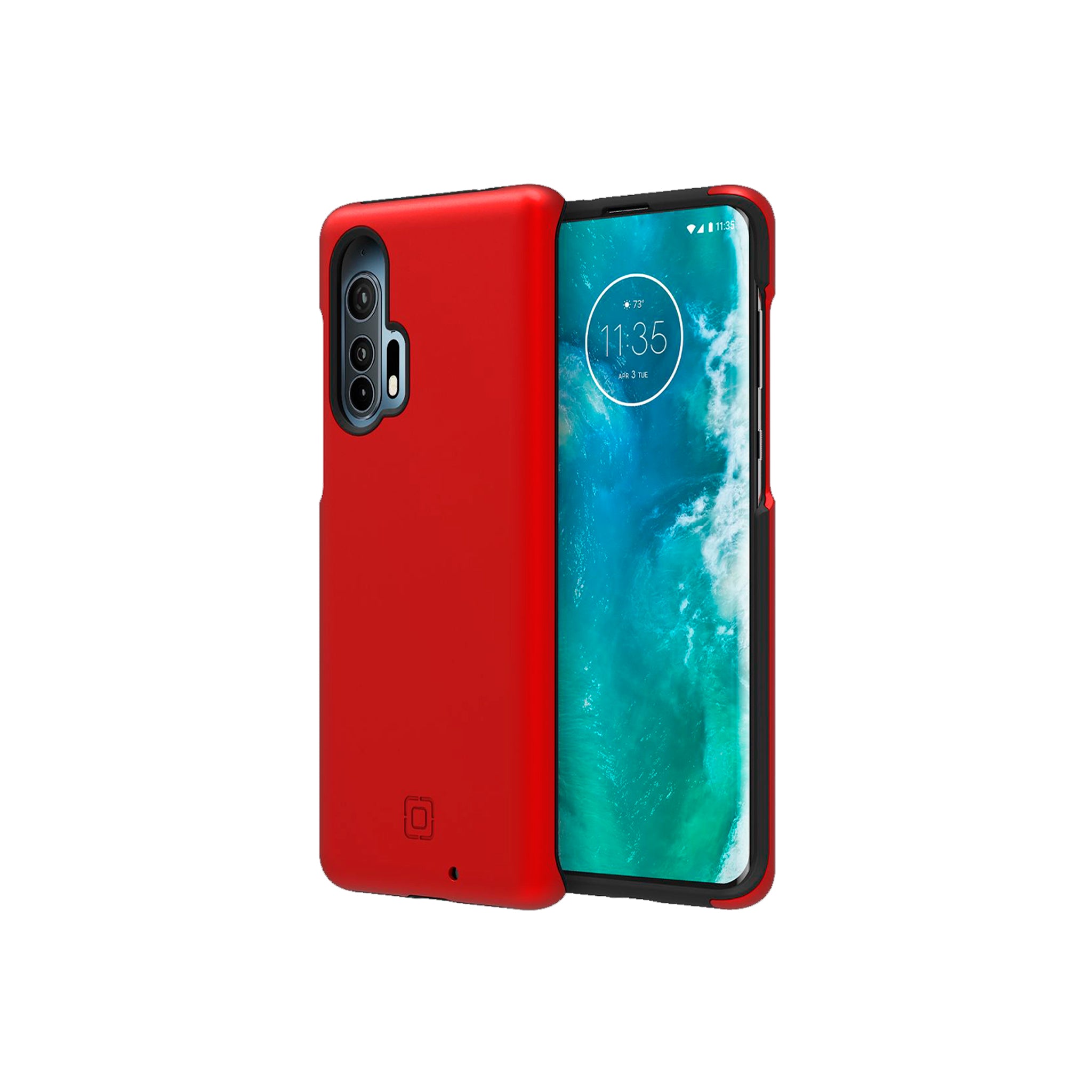 Incipio - Dualpro Case For Motorola Moto Edge Plus - Iridescent Red And Black