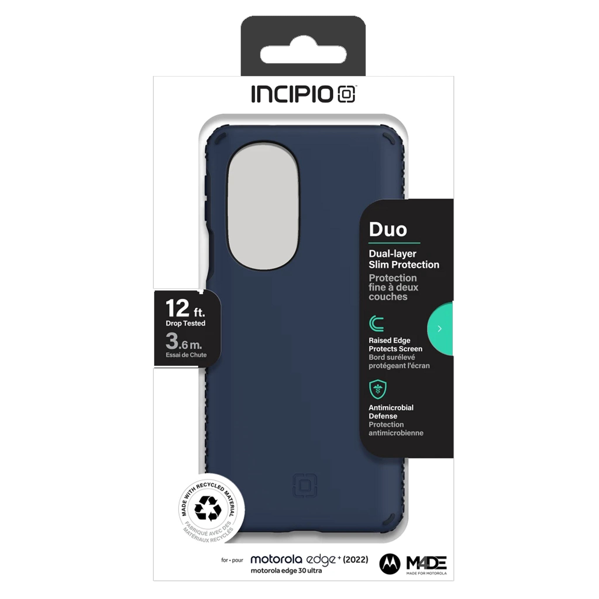 Incipio - Grip Case For Motorola Moto Edge Plus (2022) - Midnight Navy