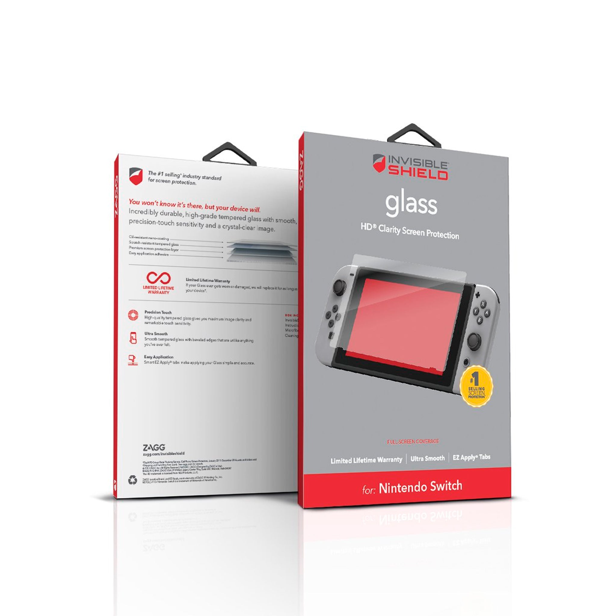 Zagg - Invisibleshield Glass Screen Protector For Nintendo Switch - Clear