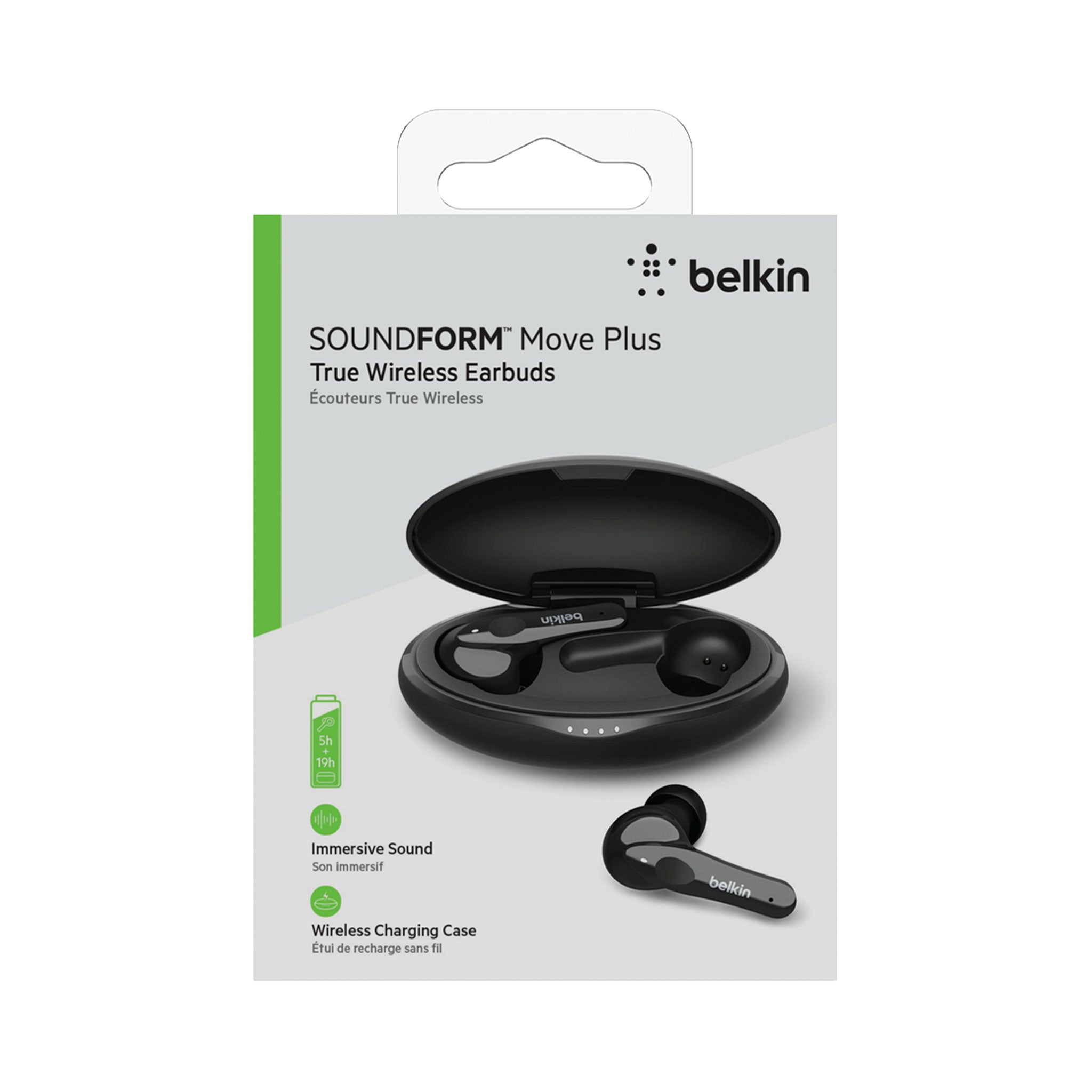 Belkin - Soundform Move Plus True Wireless Earbuds - Black