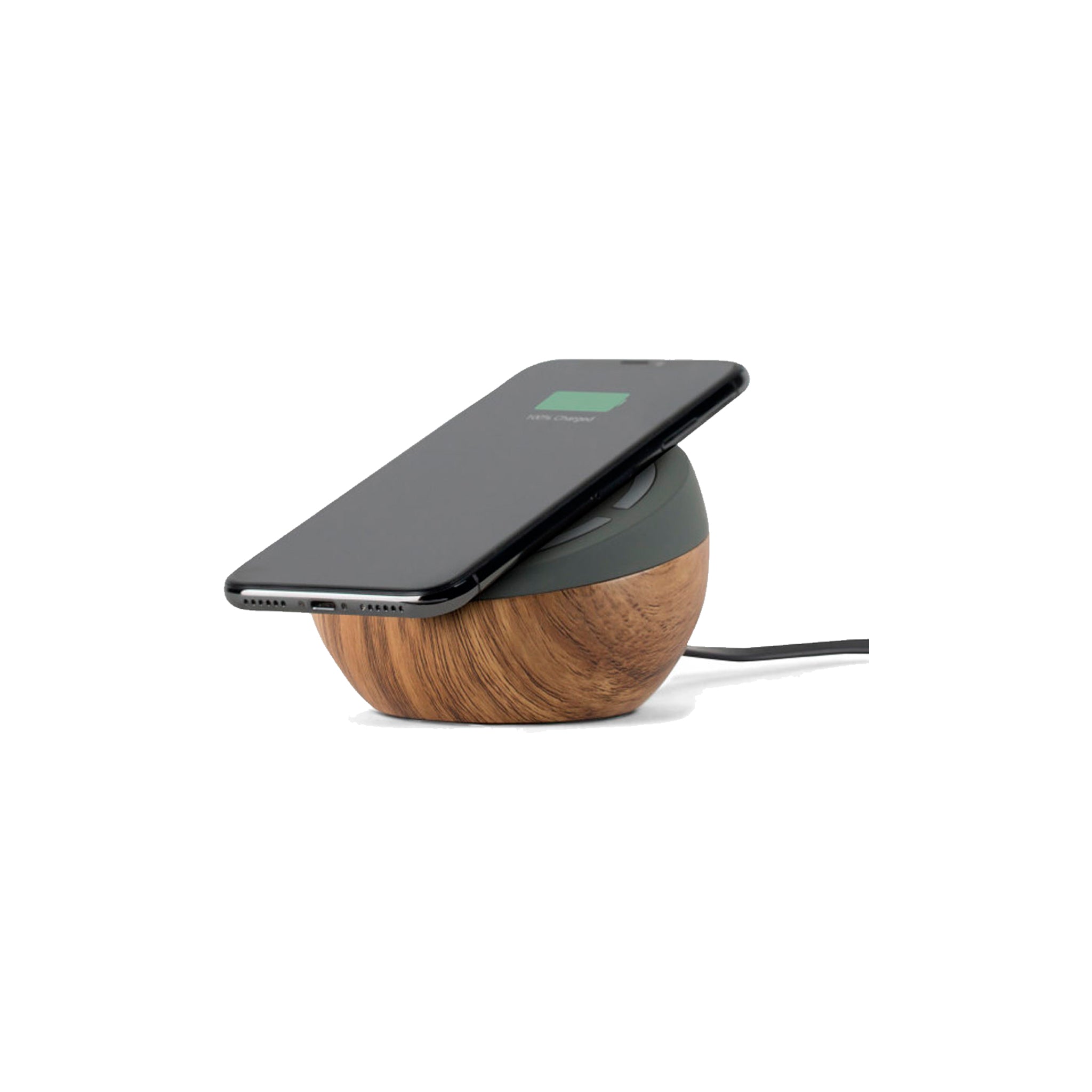 Tylt - Twisty Wireless Charging Pad And Stand 10w - Dirt And Wood