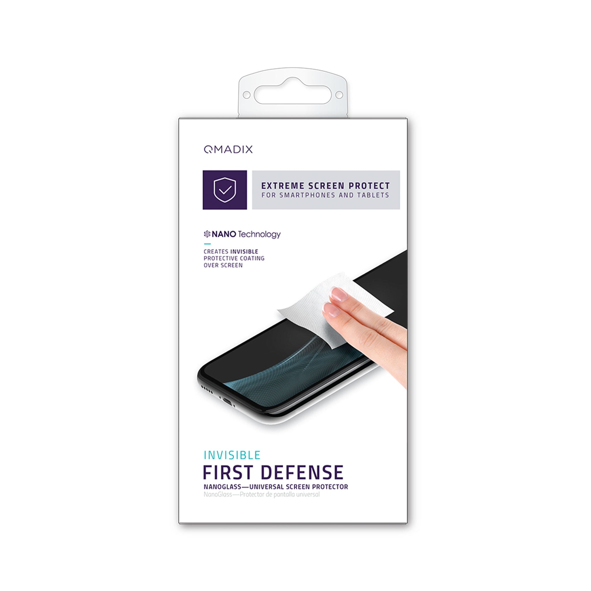 Qmadix - Invisible First-defense Nanoglass Universal Screen Protection - Clear