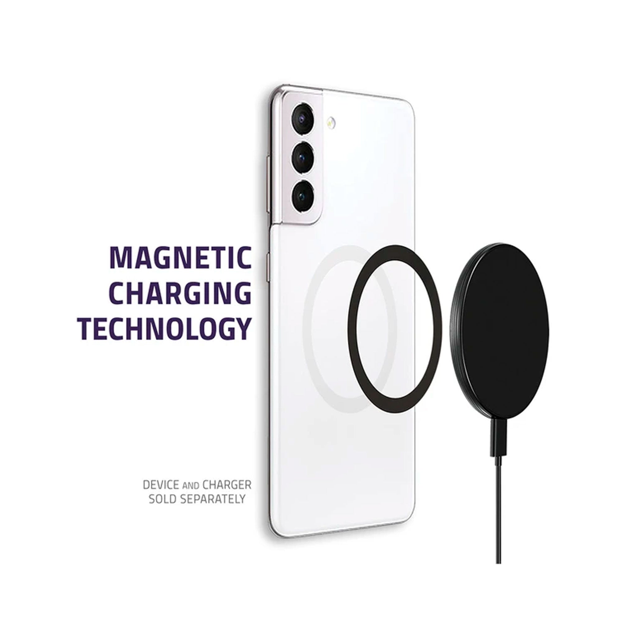 Qmadix - Magnetic Wireless Charger With Metal Ring 3 Pack - Black
