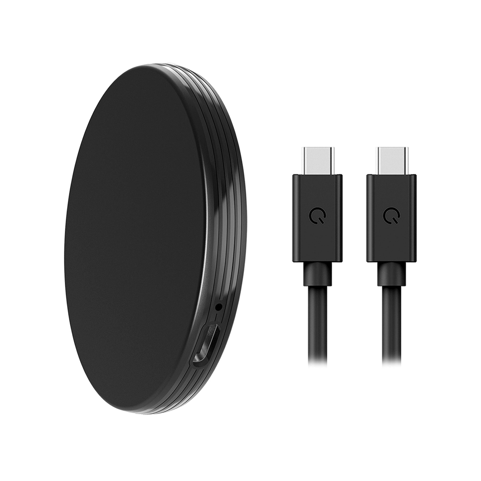 Qmadix - Portable Magnetic Wireless Charger 15w And Usb C Cable 6ft - Black