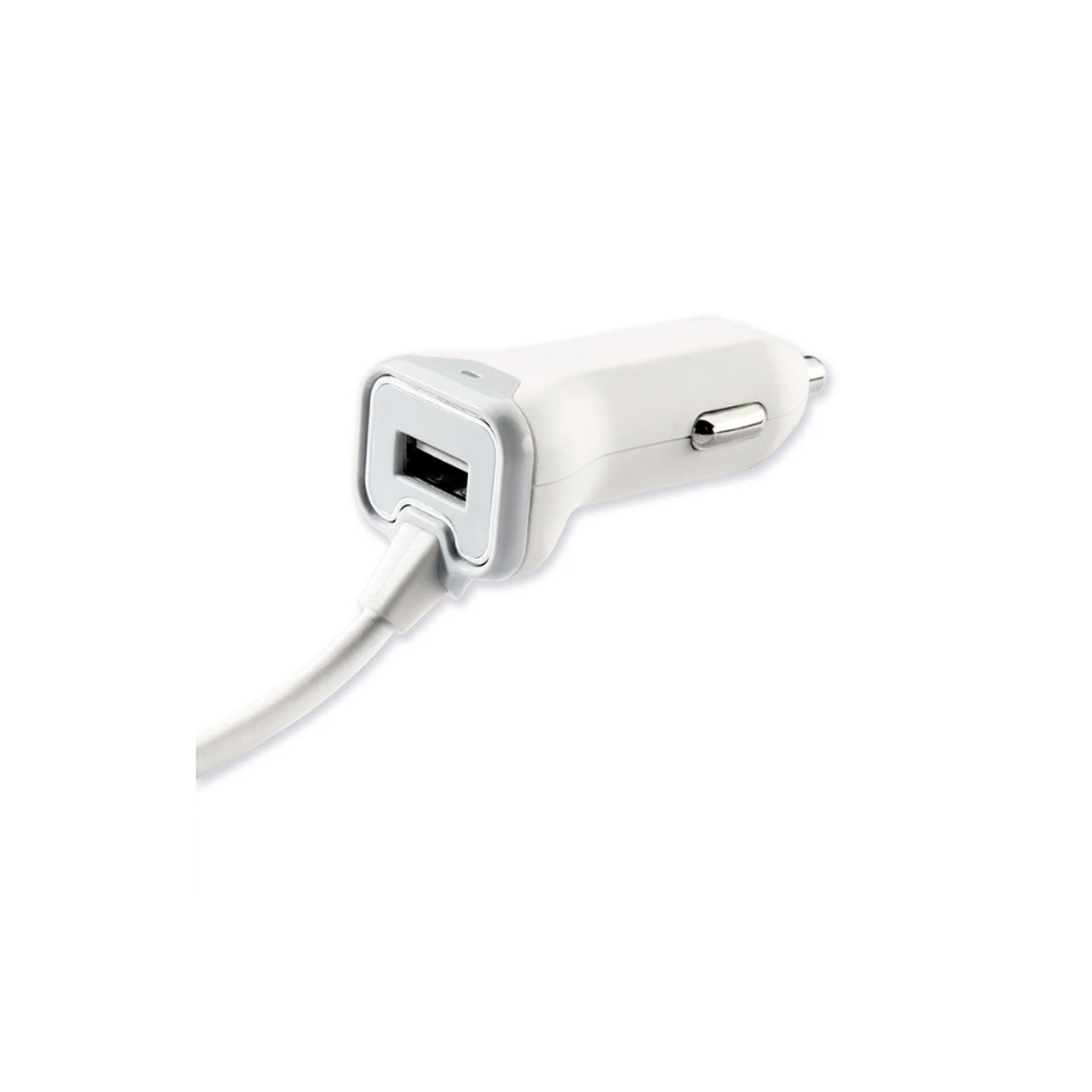Qmadix - Car Charger 3.4a For Apple Lightning Devices With Additional Port - White