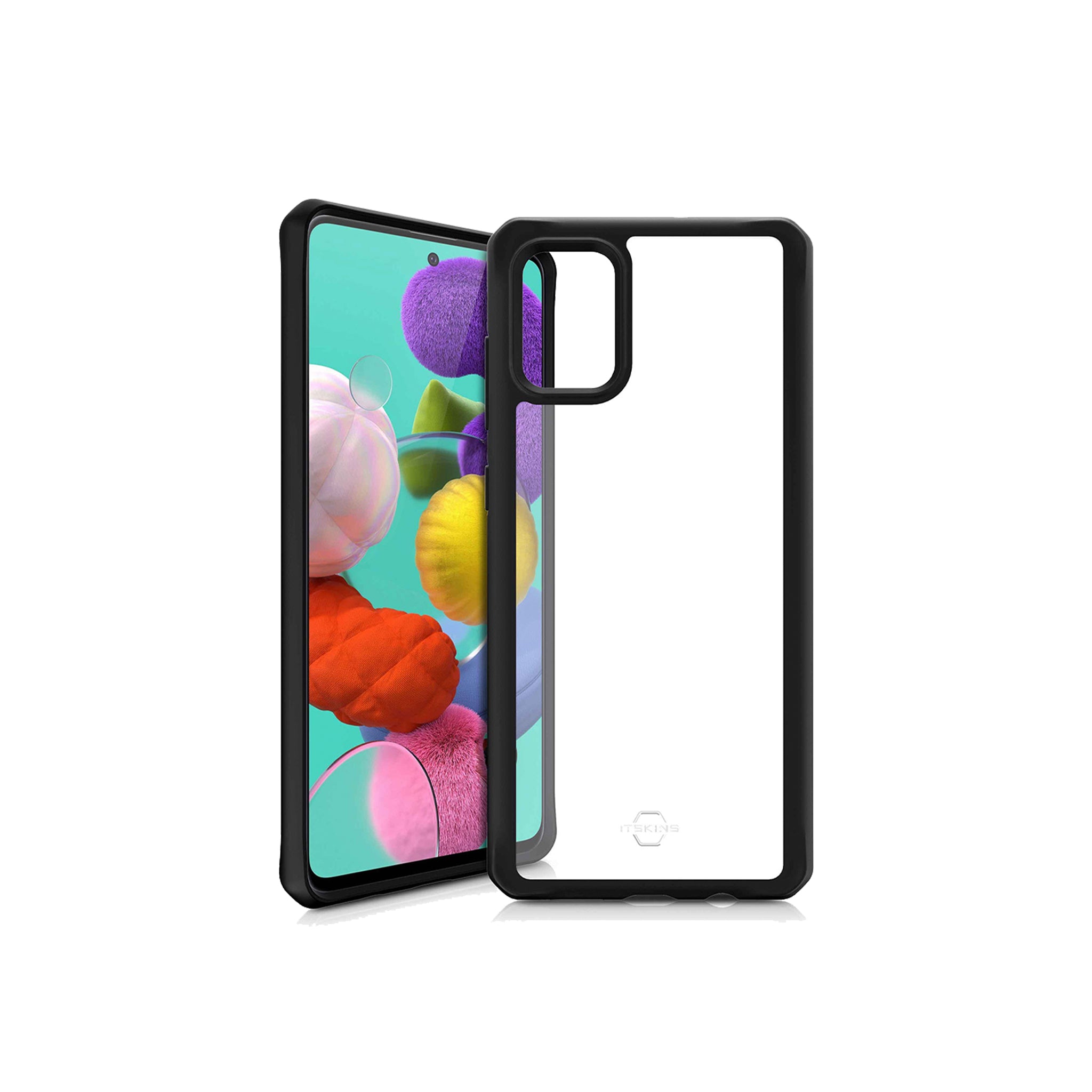 Itskins - Hybrid Solid Case For Samsung Galaxy A51 - Black And Transparent