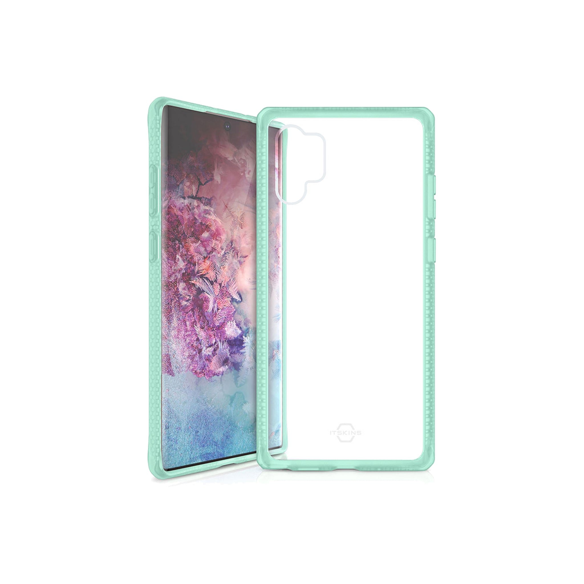 Itskins - Hybrid Frost Mkii Case For Samsung Galaxy Note 10 Plus - Tiffany Green And Transparent