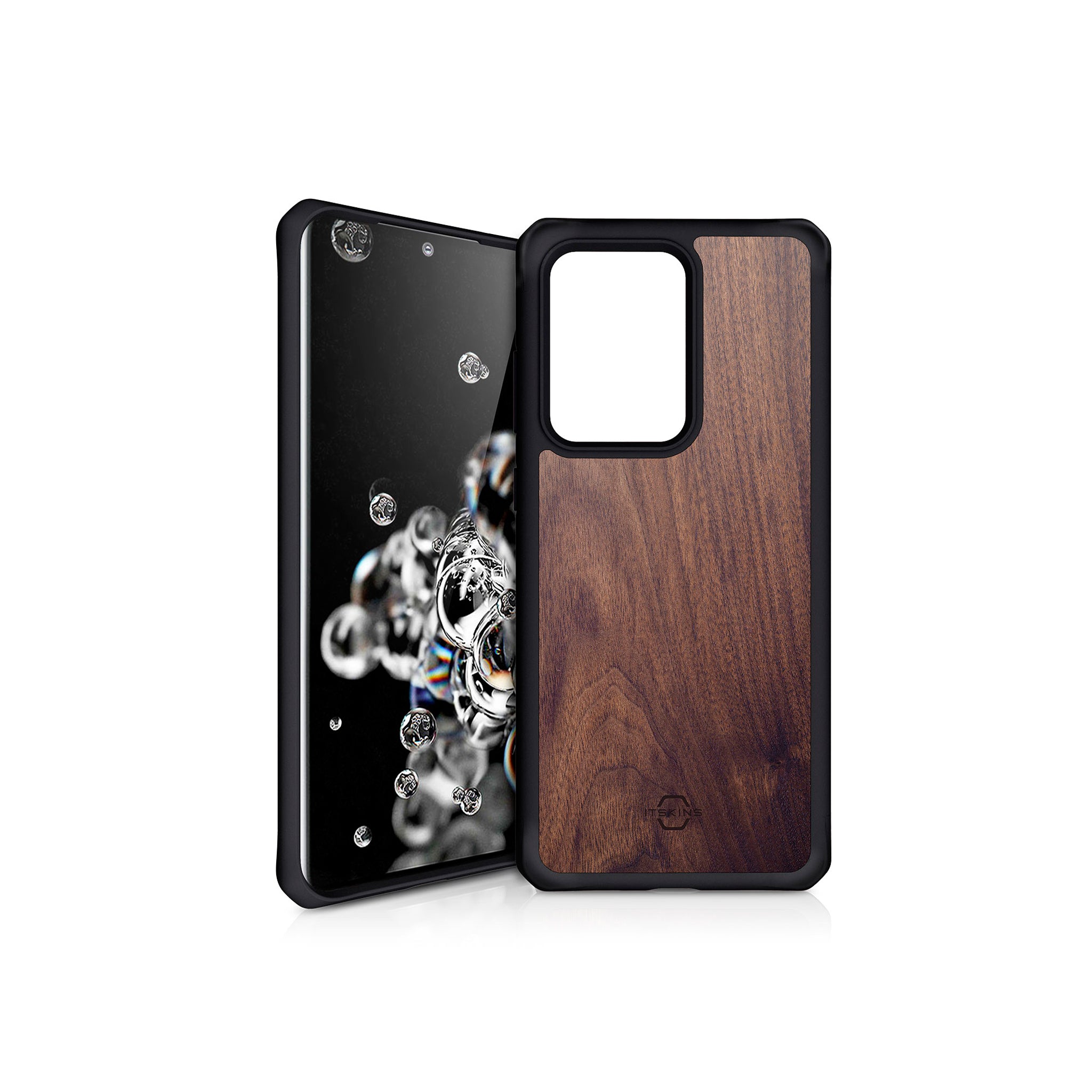 Itskins - Hybrid Fusion Case For Samsung Galaxy S20 Ultra - Dark Wood