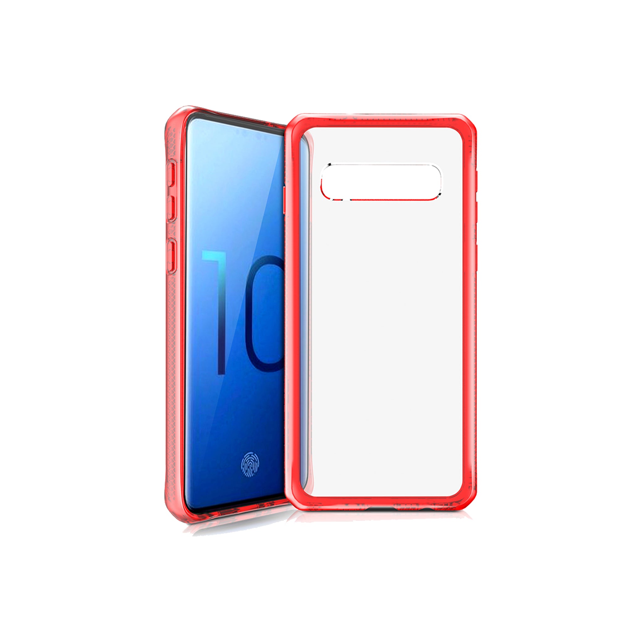 Itskins - Hybrid Frost Mkii Case For Samsung Galaxy S10 - Red And Transparent