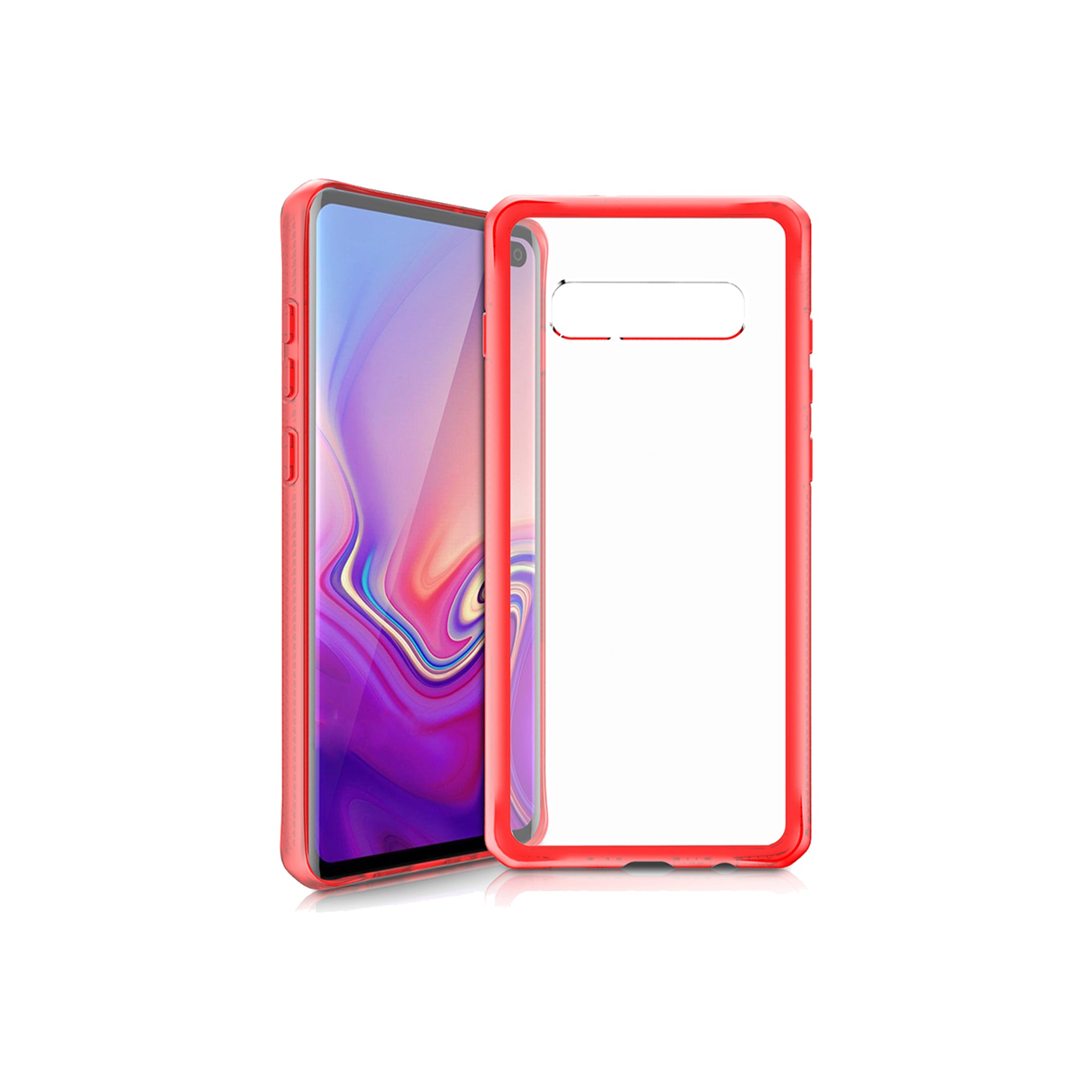 Itskins - Hybrid Frost Mkii Case For Samsung Galaxy S10 Plus - Red And Transparent