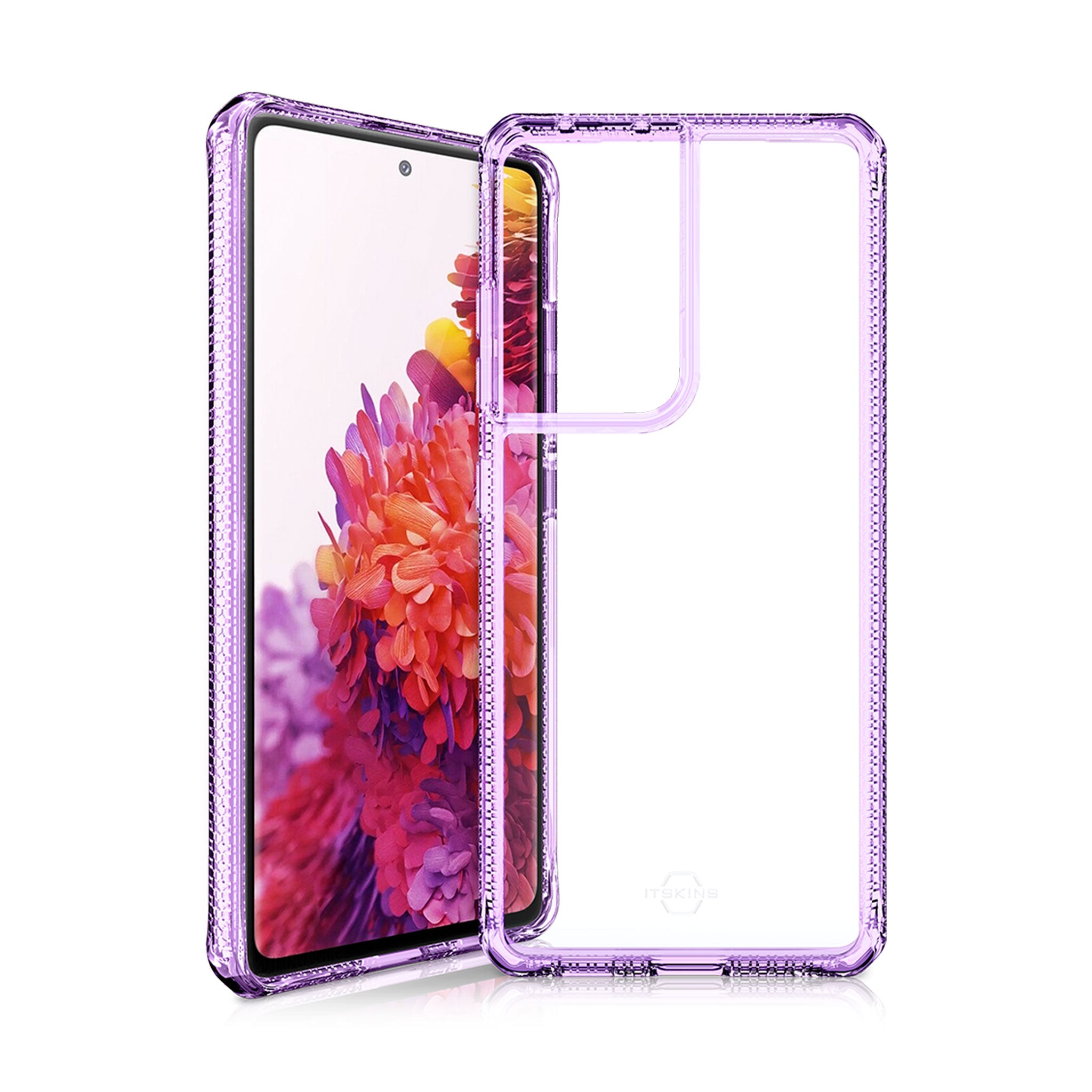 Itskins - Hybrid Clear Case For Samsung Galaxy S21 Ultra 5g - Violet And Transparent