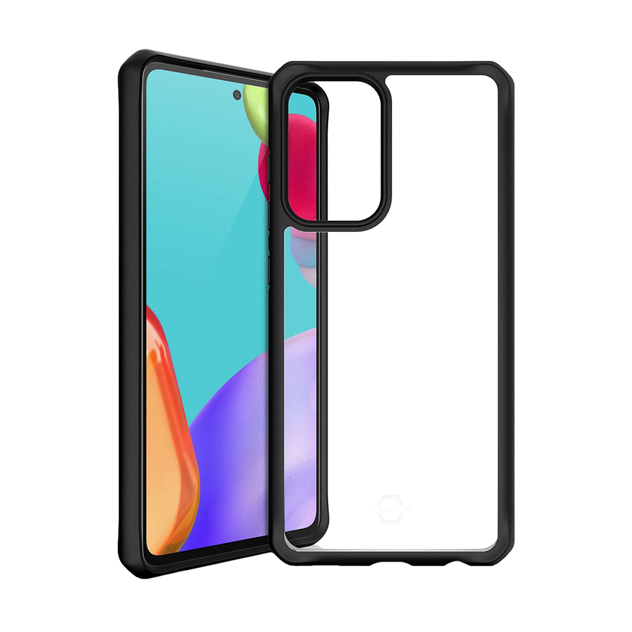 Itskins - Hybrid Solid Case For Samsung Galaxy A52 / A52 5g - Black And Transparent