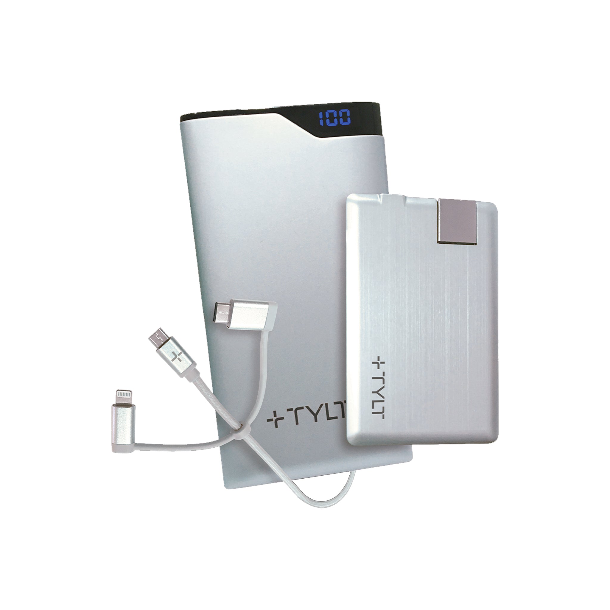 Tylt - Charge It All Essential Travel Bundle - Silver