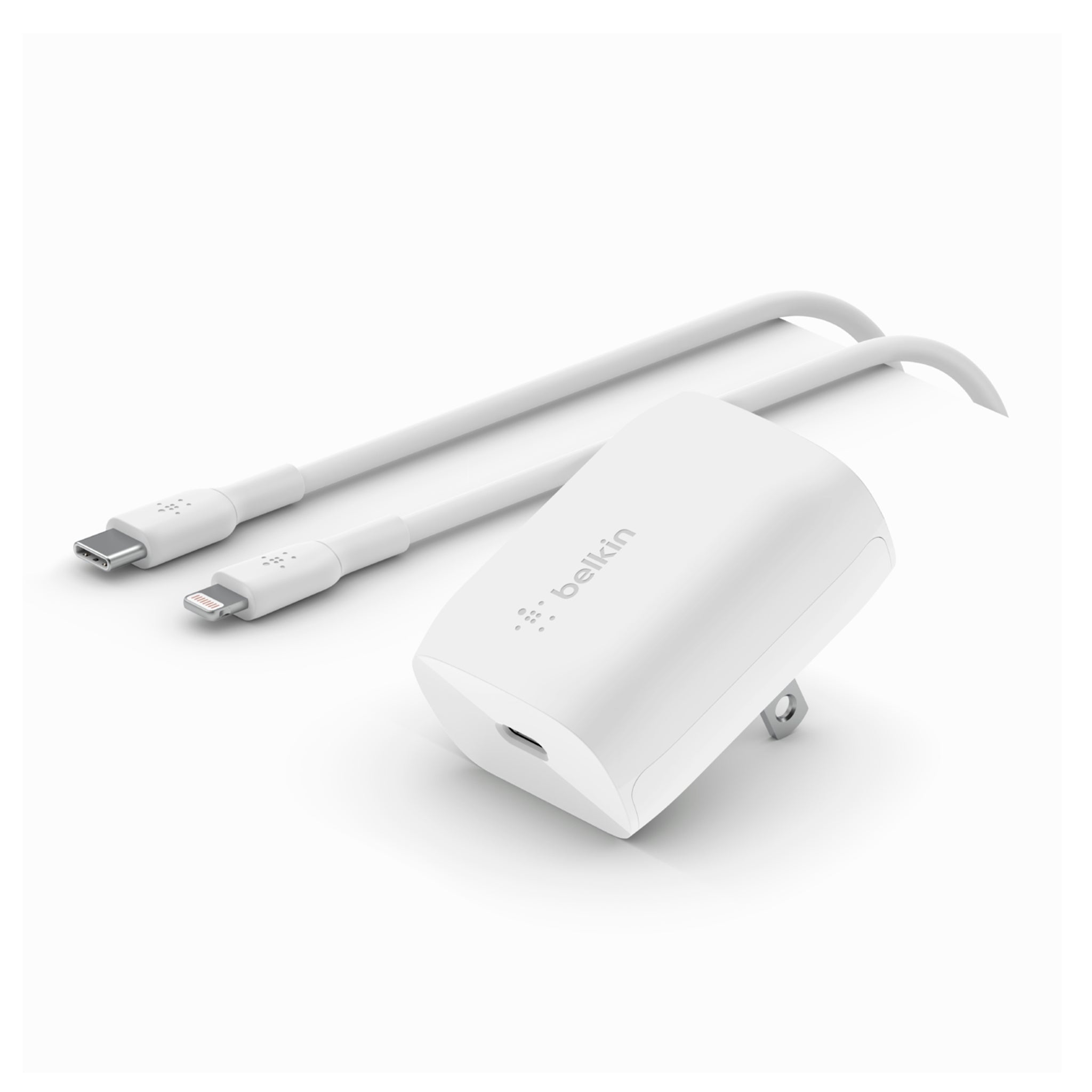 Belkin - Usb C Pps Wall Charger 20w With Type C To Lighting Cable 1m  - White