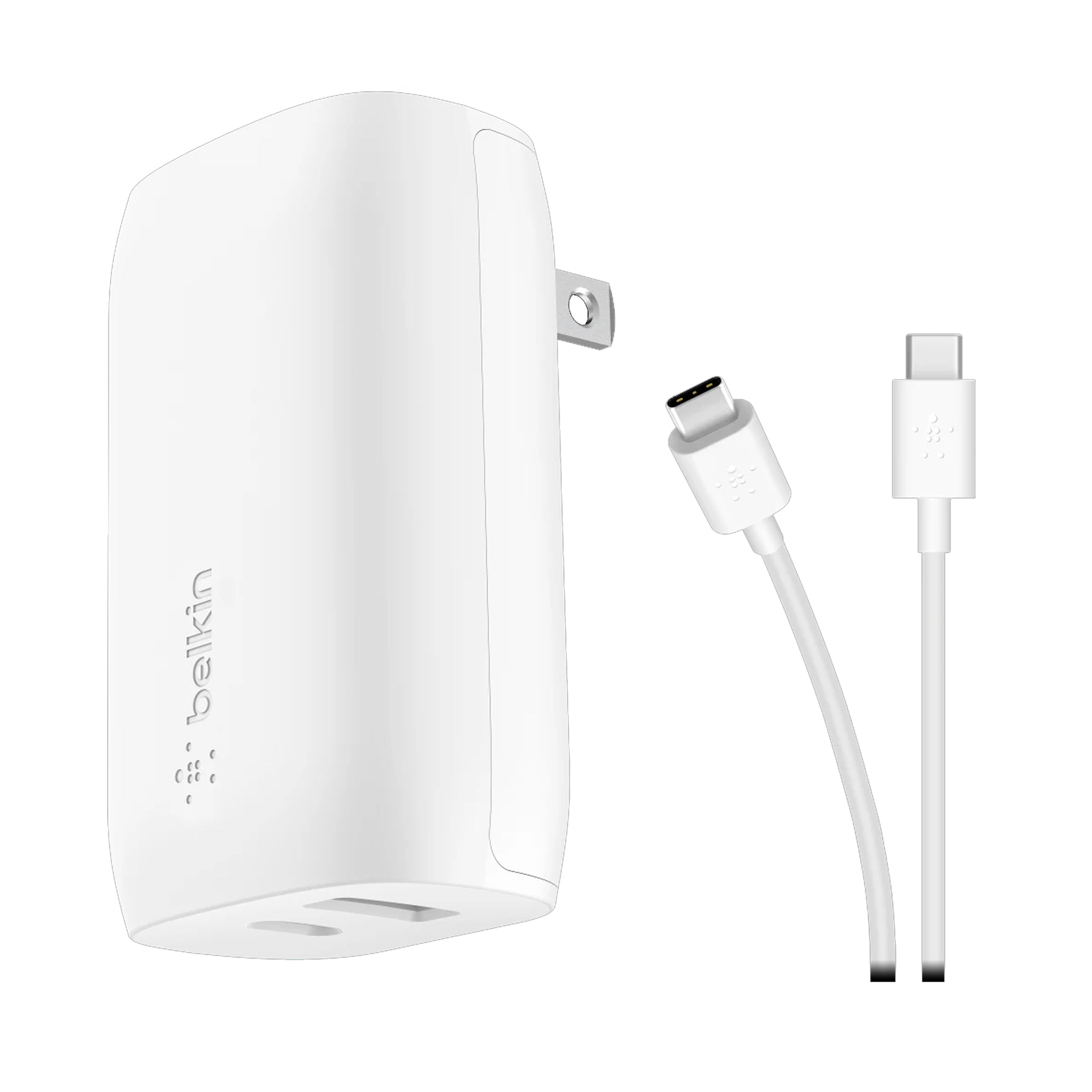 Belkin - Dual Port Usb A And Usb C Pd 37w Wall Charger With Pps - White